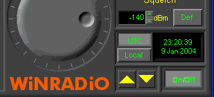 The yellow triangle buttons provide entry to the spectrum analyzer.